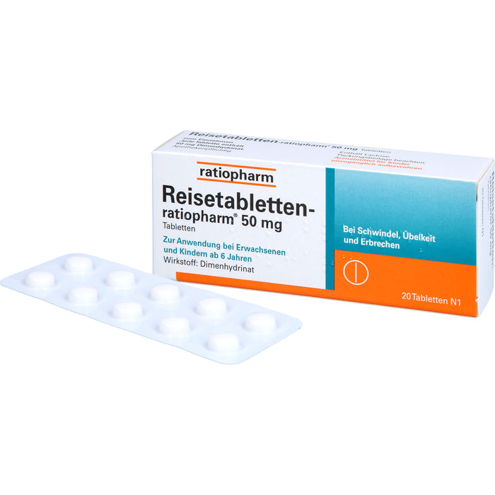 Reisetabletten-ratiopharm, 20 pc Tablettes