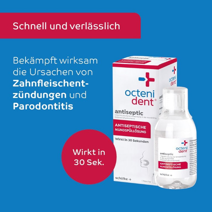 octenident antiseptic antiseptische Mundspüllösung, Mundwasser - reduziert entzündungsverursachende Bakterien in nur 30 Sekunden - antibakteriell ohne Chlorhexidin, 250 ml Solution