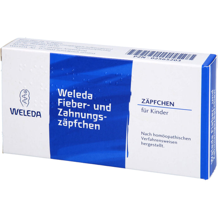 Weleda Fieber- und Zahnungszäpfchen, 10 pcs. Suppositories