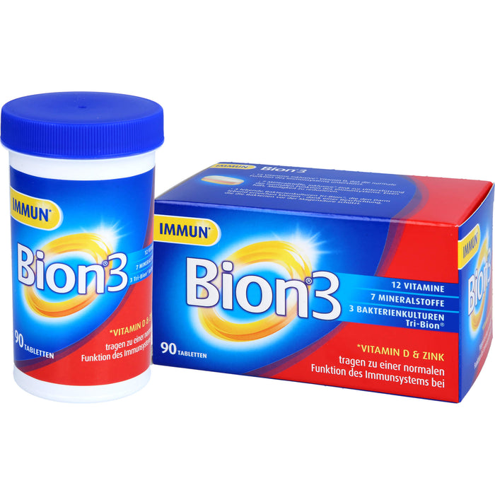 Bion 3 Vitamine, Mineralstoffe, Bakterienkulturen Tabletten, 90 pcs. Tablets