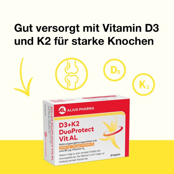 D3+K2 DuoProtect Vit AL 1000 I.E./80 ug Kapseln, 30 pcs. Capsules