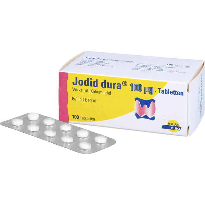 Jodid dura 100 µg Tabletten zur Prophylaxe eines Iodmangels, 100 pc Tablettes