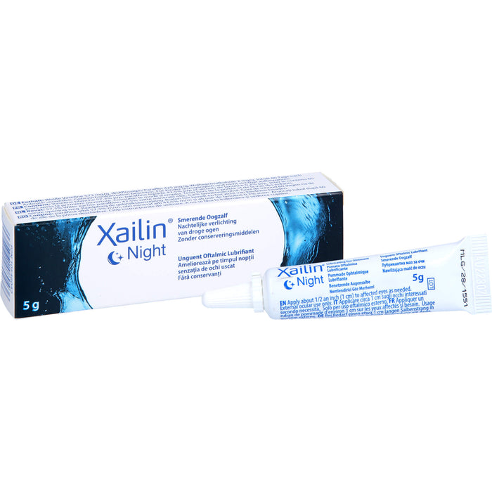 Xailin Night Augensalbe zur Linderung bei Trockenheitsgefühl, 5 g Ointment