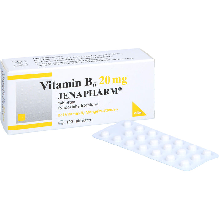 JENAPHARM Vitamin B6 Tabletten bei Vitamin B6 Mangelzuständen, 100 pc Tablettes