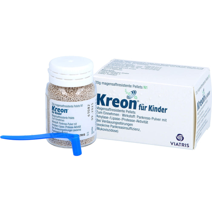 Kreon für Kinder, Magensaftresistente Pellets, 20 g Pulver