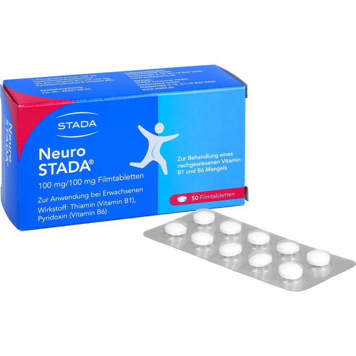 STADA Neuro Filmtabletten bei nachgewiesenem Vitamin B1 und B6 Mangel, 50 pcs. Tablets