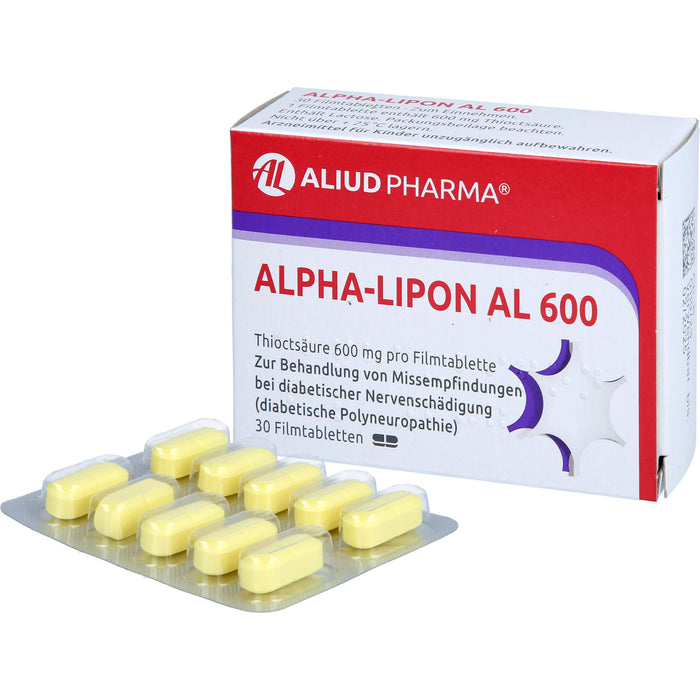 ALPHA-LIPON AL 600 Tabletten zur Behandlung von Missempfindungen bei diabetischer Nervenschädigung, 30 pcs. Tablets