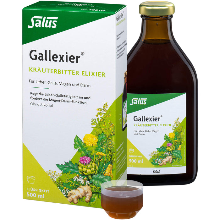 Salus Gallexier Kräuterbitter Elixier, 500 ml Solution