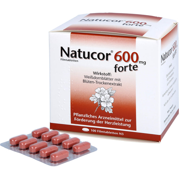 Natucor 600 mg forte Filmtabletten zur Förderung der Herzleistung, 100 pcs. Tablets