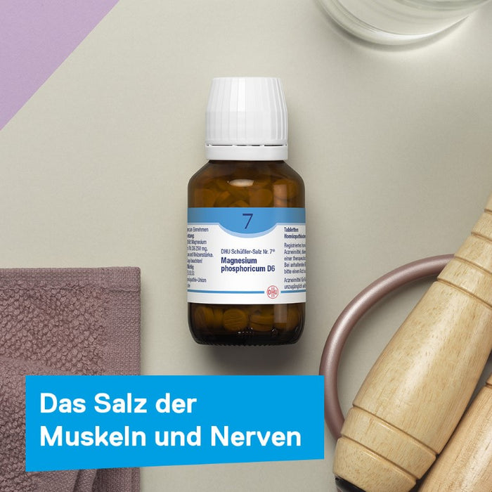 DHU Schüßler-Salz Nr. 7 Magnesium phosphoricum D6 – Das Mineralsalz der Muskeln und Nerven – das Original – umweltfreundlich im Arzneiglas, 900 pc Tablettes