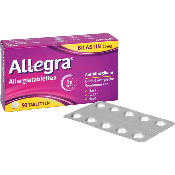 Allegra 20 mg Allergietabletten lindert allergische Symptome, 50 pc Tablettes