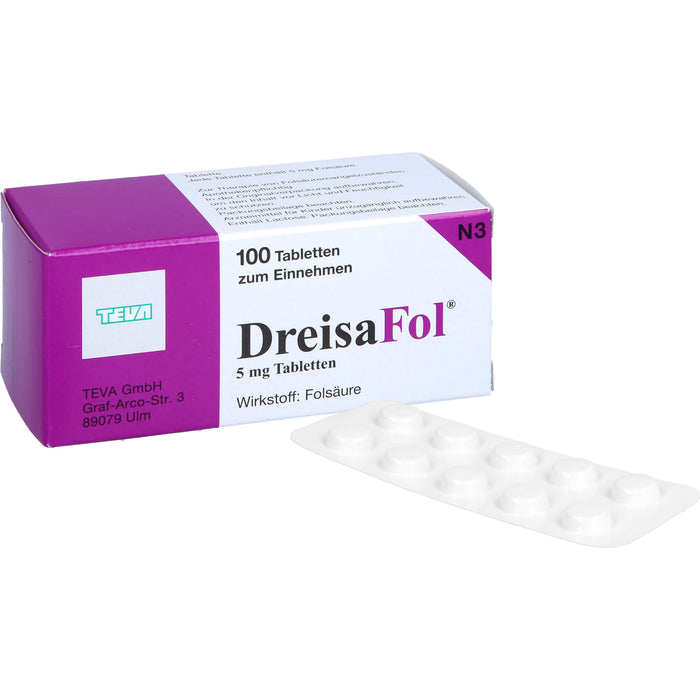 DreisaFol Tabletten bei Folsäuremangelzuständen, 100 pcs. Tablets