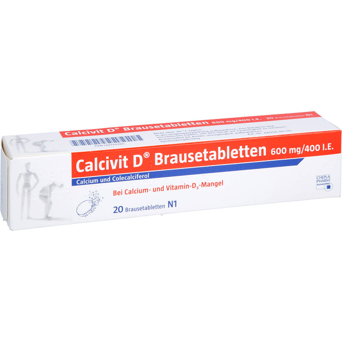 Calcivit D Brausetabletten 600 mg/400 I.E., 20 pc Tablettes