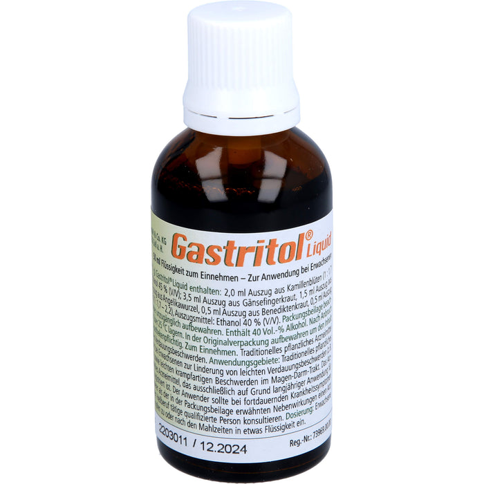 Gastritol Liquid Tropfen bei leichten Verdauungsbeschwerden, 50 ml Solution