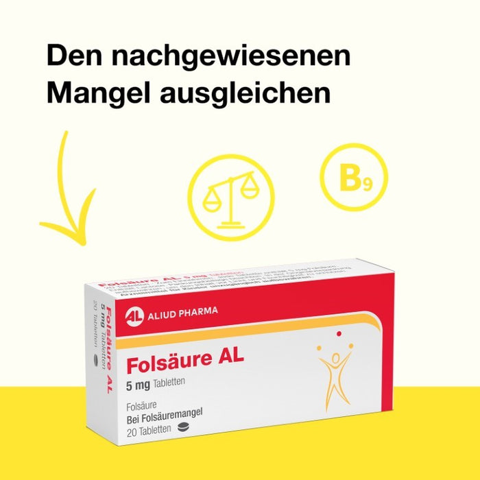 Folsäure AL 5 mg, 20 pcs. Tablets