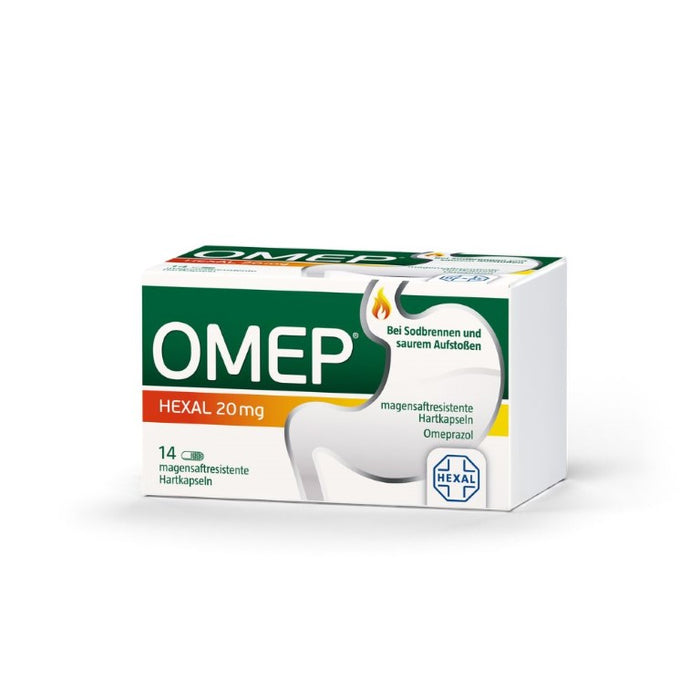 Omep HEXAL 20 mg Hartkapseln bei Sodbrennen, 14 pcs. Capsules