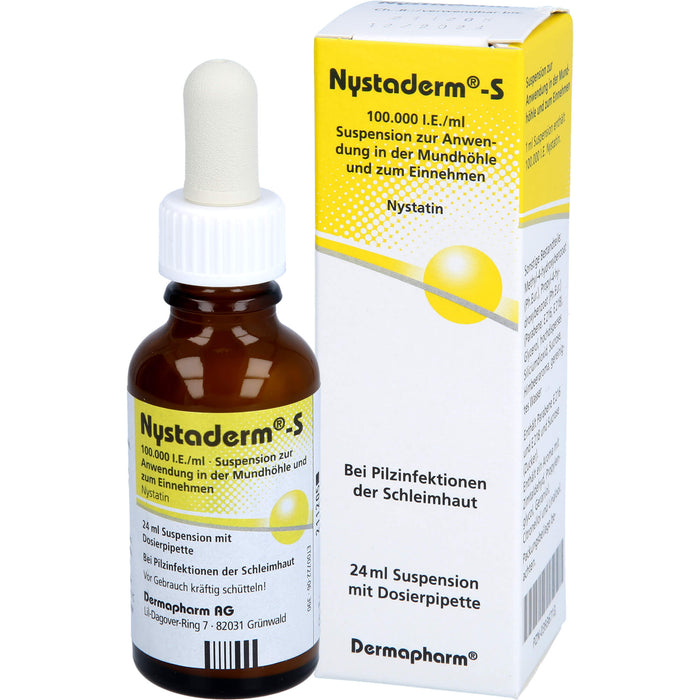 Nystaderm-S 100.000 I.E./ml Suspension bei Infektionen der Mundhöhle, des Rachenraumes und der Speiseröhre, 24 ml Solution