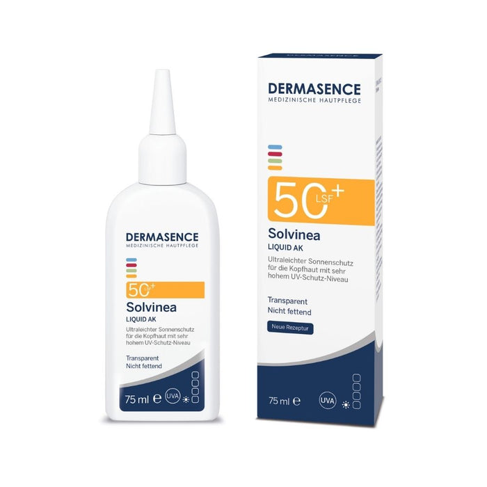 DERMASENCE Solvinea Liquid AK 50+ ultraleichter Sonnenschutz für die Kopfhaut, 75 ml Lösung