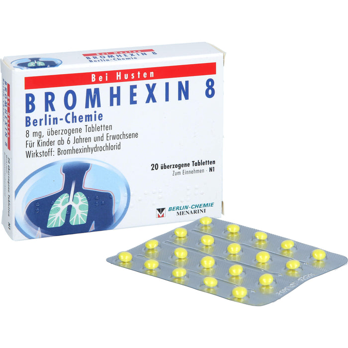 BERLIN-CHEMIE BROMHEXIN 8 Tabletten bei Husten, 20 St. Tabletten