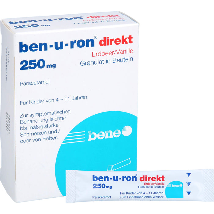 Ben-u-ron direkt Erdbeer/Vanille 250 mg Granulat, 10 pc Sachets