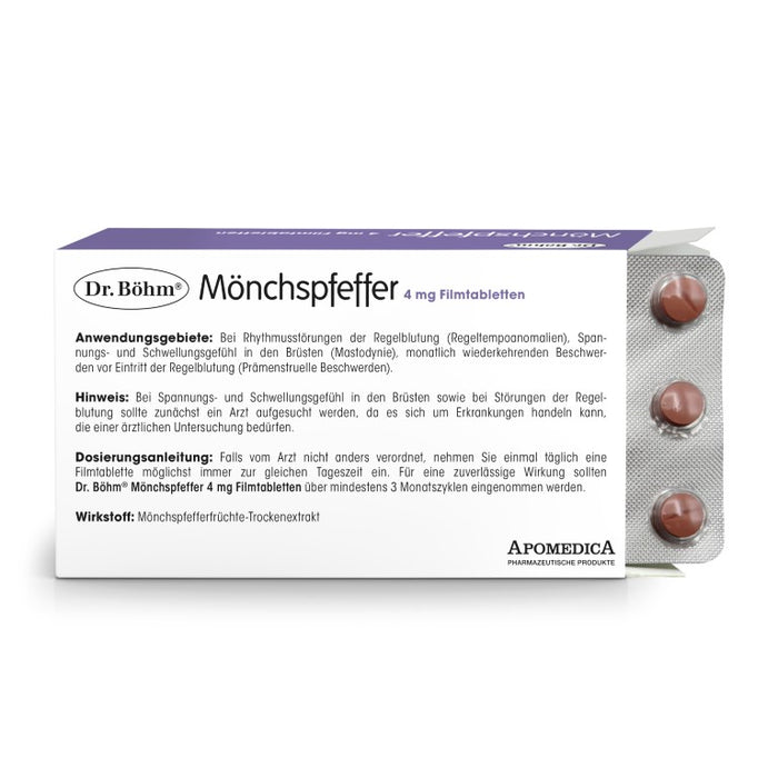 Dr Böhm Mönchspfeffer 4 mg Tabletten bei Regelbeschwerden, 60 pc Tablettes