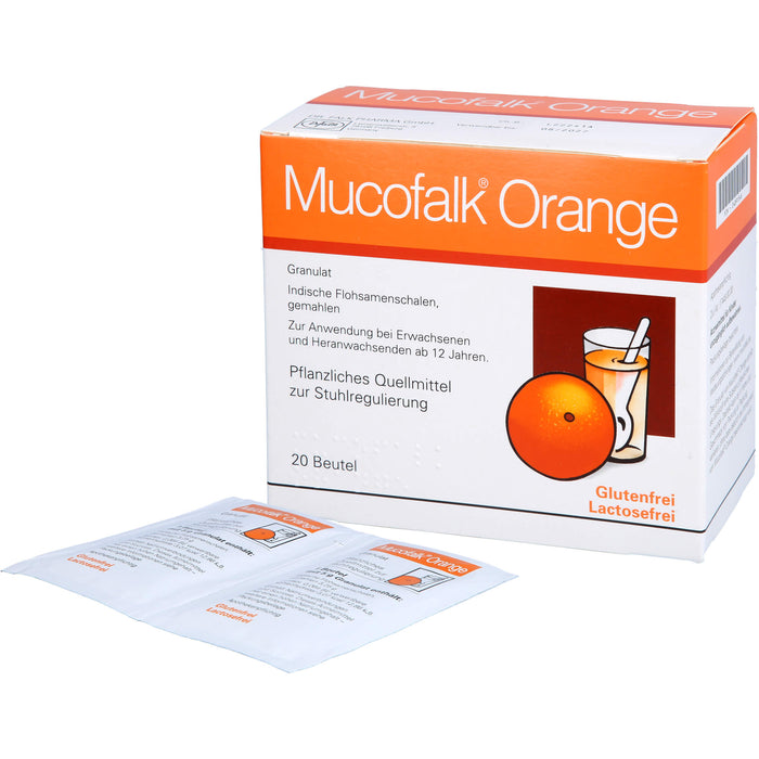 Mucofalk Orange Granulat Quellmittel zur Stuhlregulierung, 20 pc Sachets