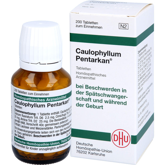 DHU Caulophyllum Pentarkan Tabletten bei Beschwerden in der Spätschwangerschaft und während der Geburt, 200 pcs. Tablets