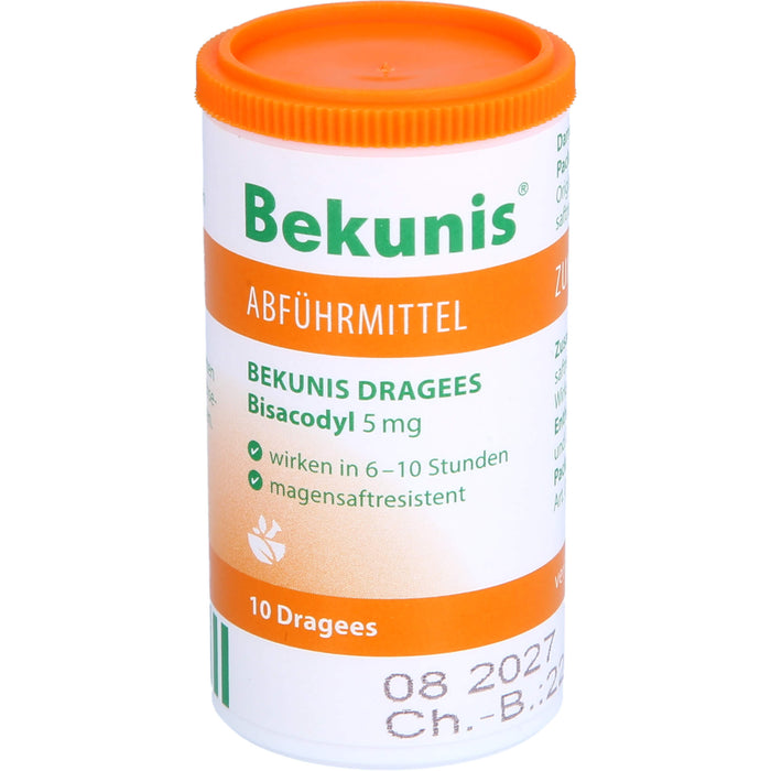 Bekunis Dragees Bisacodyl 5 mg Abführmittel, 10 St. Tabletten