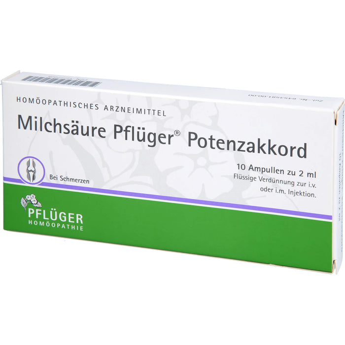 Milchsäure Pflüger Potenzakkord, 10 St. Ampullen