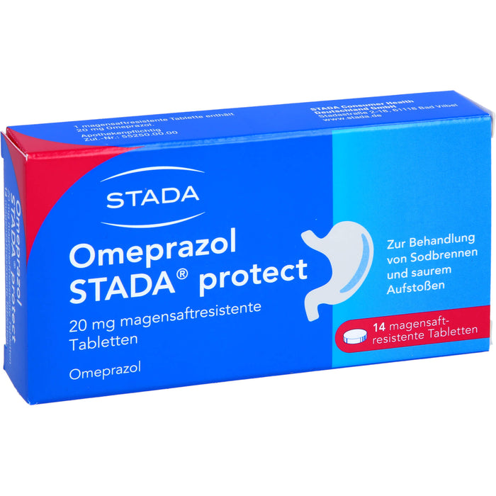 Omeprazol STADA protect 20 mg Tabletten bei Sodbrennen, 14 pcs. Tablets