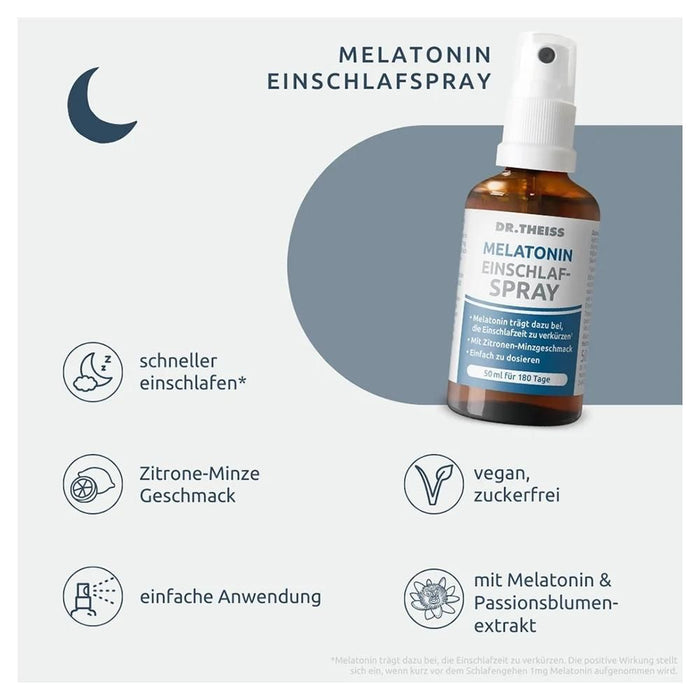 DR. THEISS Melatonin Einschlaf-Spray zur Verkürzung der Einschlafzeit, 50 ml Lösung