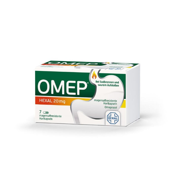 Omep HEXAL 20 mg Hartkapseln bei Sodbrennen, 7 pc Capsules