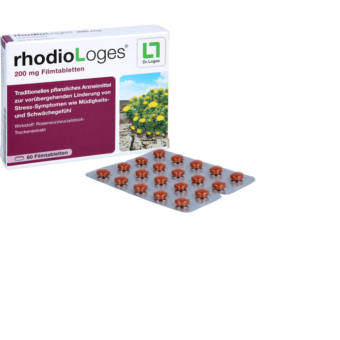 rhodioLoges 200 mg Filmtabletten zur vorübergehenden Linderung von Stress-Symptomen, 60 St. Tabletten