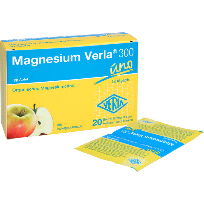 Magnesium Verla 300 uno Typ Apfel Granulat, 20 pc Sachets