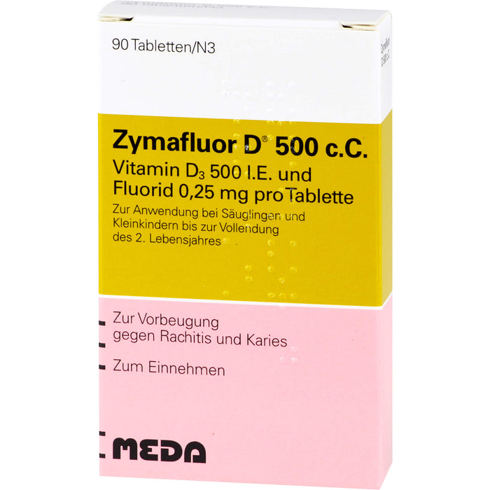 Zymafluor D 500 c.C. Tabletten zur Vorbeugung gegen Rachitis und Karies, 90 pc Tablettes