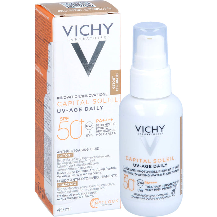 VICHY Capital Soleil UV-Age daily LSF 50+ leichte Sonnencreme mit Tönung, 40 ml Creme