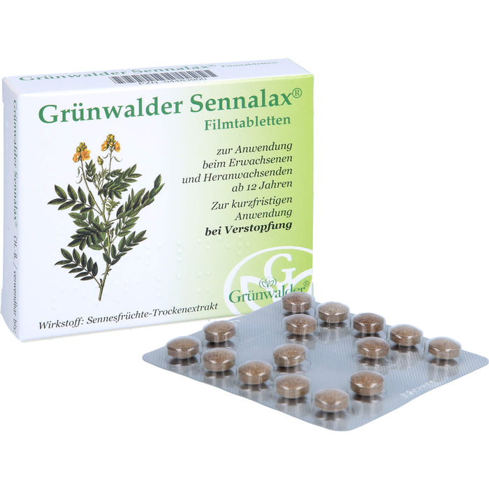 Grünwalder Sennalax Filmtabletten bei Verstopfung, 30 pc Tablettes