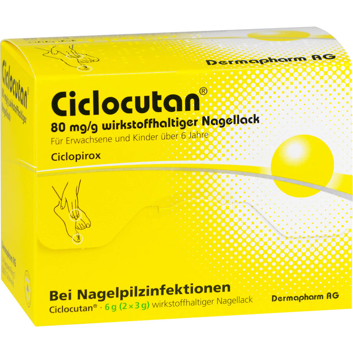 Ciclocutan 80 mg/g wirkstoffhaltiger Nagellack gegen Nagelpilzinfektionen, 6 g Nail varnish containing active ingredients