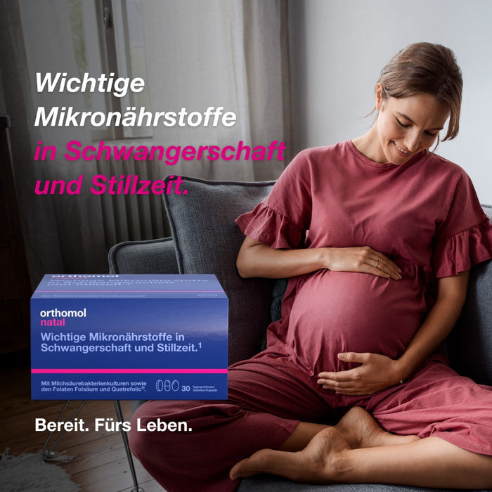 Orthomol Natal - Mikronährstoffe für Schwangerschaft und Stillzeit - mit Folsäure, weiteren Vitaminen und Zink - Tabletten/Kapseln, 30 St. Tagesportionen