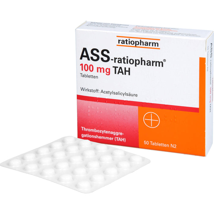 ASS-ratiopharm 100 mg TAH Tabletten, 50 pc Tablettes