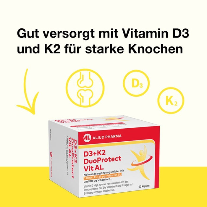 D3+K2 DuoProtect Vit AL 1000 I.E./80 ug Kapseln, 90 St. Kapseln