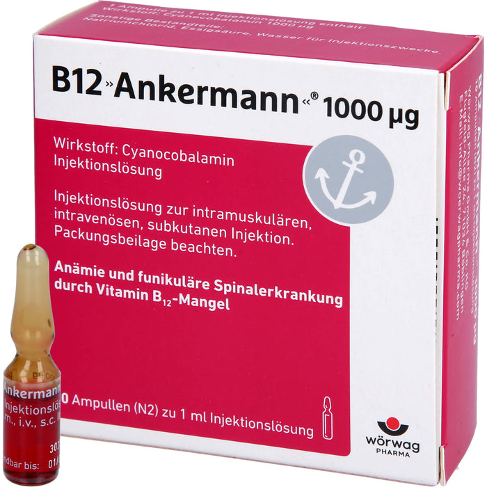 B12 Ankermann 1000 µg Ampullen, 10 pcs. Ampoules