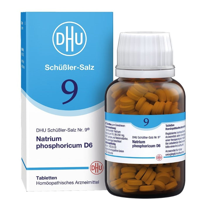 DHU Schüßler-Salz Nr. 9 Natrium phosphoricum D6 – Das Mineralsalz des Stoffwechsels – das Original – umweltfreundlich im Arzneiglas, 420 St. Tabletten