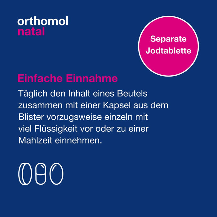 Orthomol Natal - Mikronährstoffe für Schwangerschaft und Stillzeit - mit Folsäure, weiteren Vitaminen und Zink - Tabletten/Kapseln, 30 St. Tagesportionen