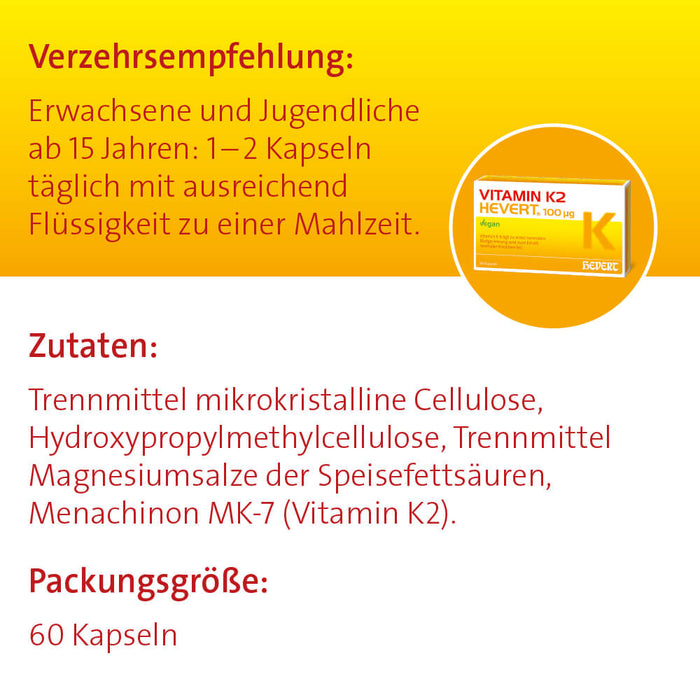 Vitamin K2 Hevert 100 µg Kapseln, 60 pcs. Capsules