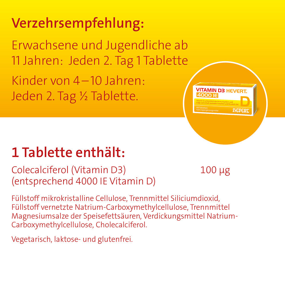 Vitamin D3 Hevert 4000 IE, 30 St. Tabletten