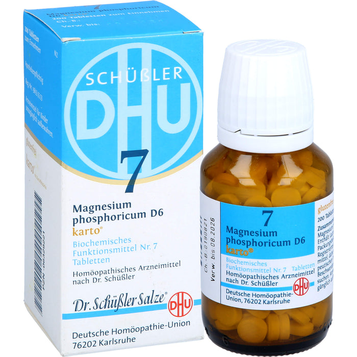 DHU Schüßler-Salz Nr. 7 Magnesium phosphoricum D6 Karto – Das Mineralsalz der Muskeln und Nerven – das Original, 200 pc Tablettes