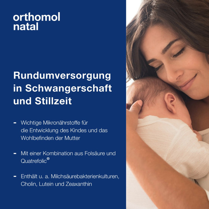 Orthomol Natal - Mikronährstoffe für Schwangerschaft und Stillzeit - mit Folsäure, weiteren Vitaminen und Zink - Tabletten/Kapseln, 30 St. Tagesportionen