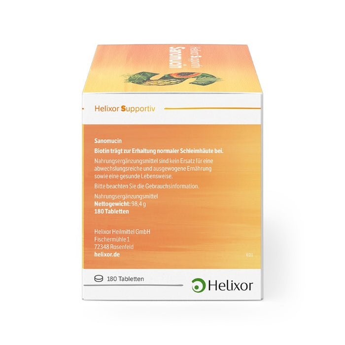 Helixor supportiv Sanomucin - mit pflanzlichen Enzymen, Linsenextrakt und den wichtigen Mikronährstoffen Vitamin C und Biotin, 180 St. Tabletten