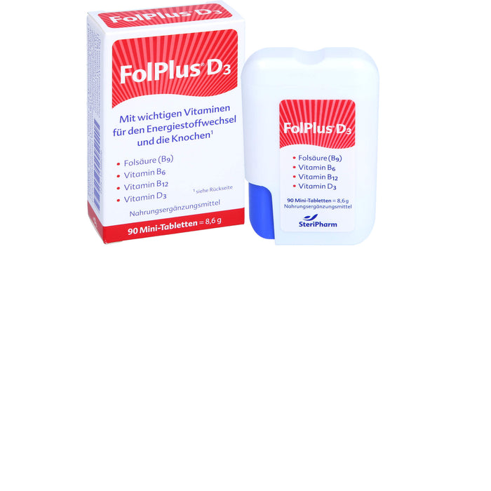 FolPlus + Vitamin D3 Mini-Tabletten, 90 St. Tabletten